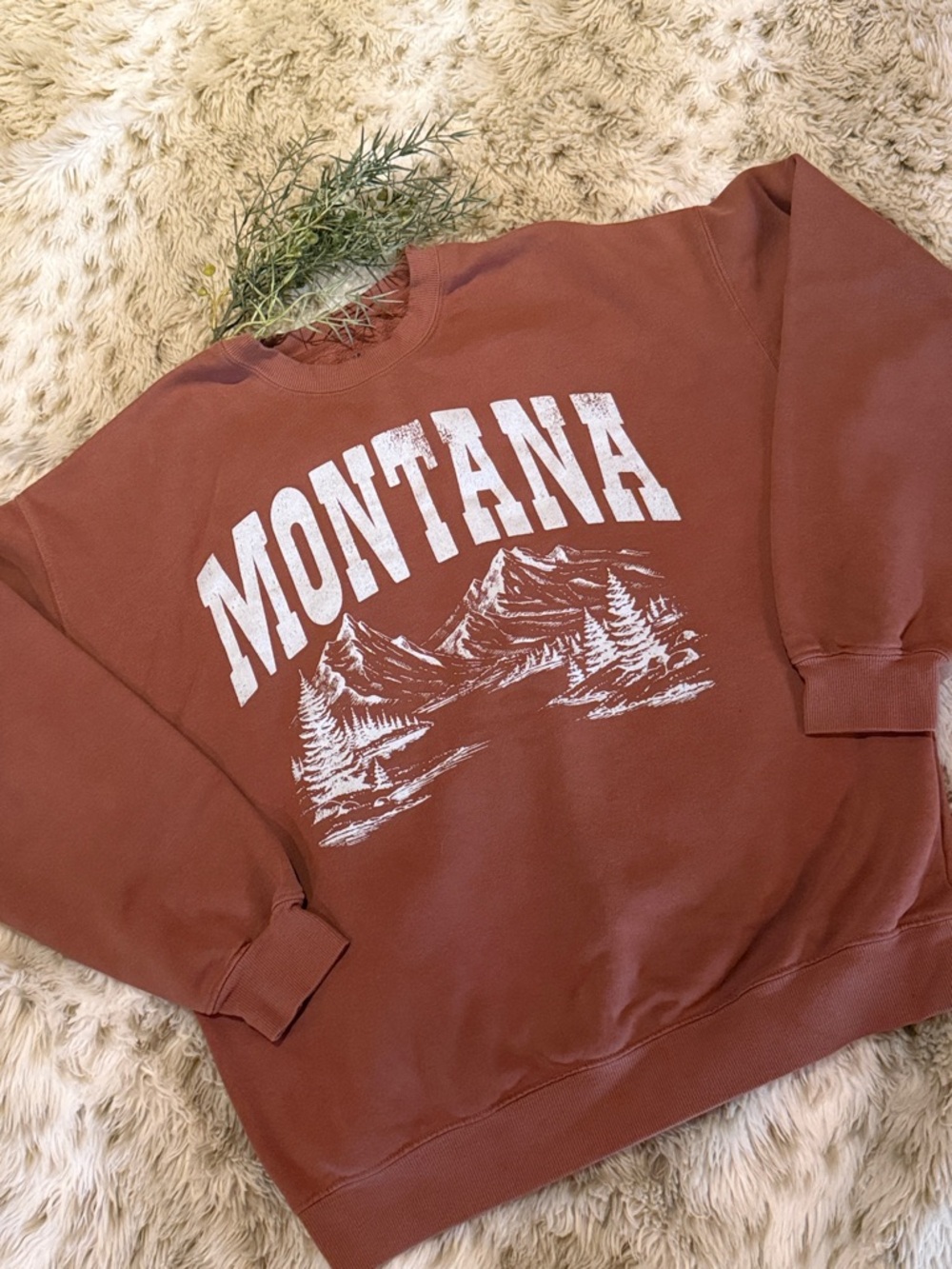 Montana Graphic Crewneck Sweatshirt - Rust